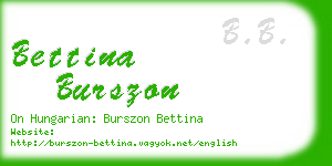 bettina burszon business card